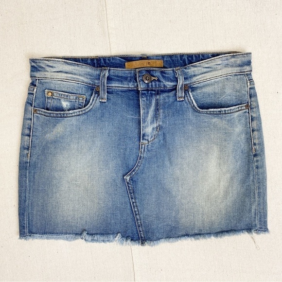 Joe's Jeans Y2K distressed denim jean low rise mini skirt - Picture 1 of 6